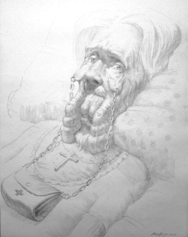 Steven C. Harvey - Old Age XIV. 2012. Pencil on paper. A3