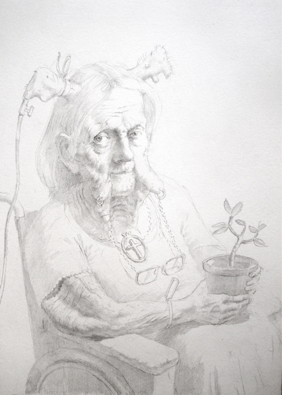 Steven C. Harvey - Old Age XVIII - 2012. Pencil on paper. A4