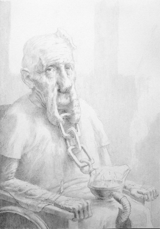 Steven C. Harvey - Old Age XXIII - 2012. Pencil on paper. A4