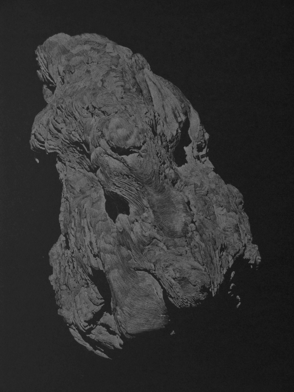 Locale IV, 2001, white carbon paper on paper, 63 x 46 cm