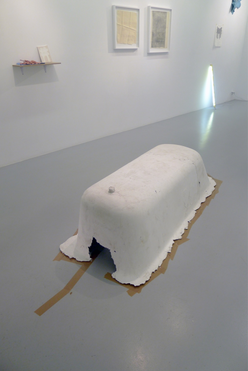 the battleship, 2013, plaster and brown tape, dimensions variable