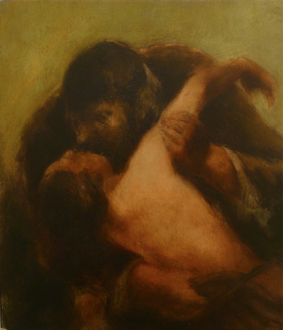 Ilias Papailiakis, Like Lovers Do I, 2006, oil on wood, 30 x 26 cm