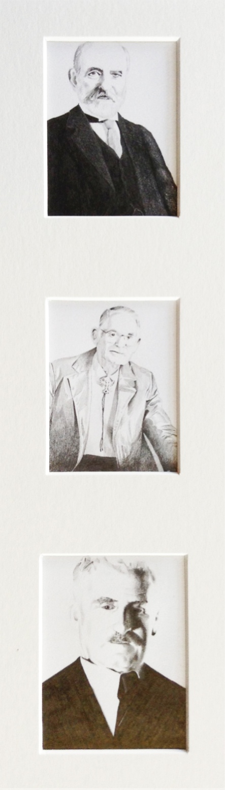 Les Artistes, 2014, pencil on paper, (2x) 62 x 26 cm 