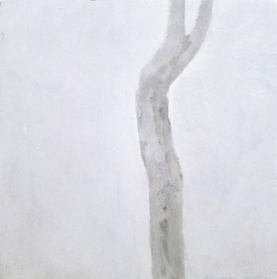 Vangelis Gokas, Untitled (log), 2013, oil on wood, 20 x 20 cm