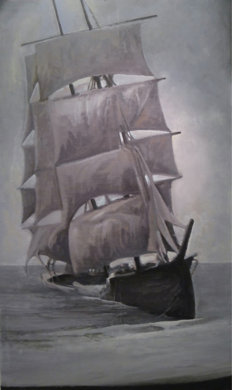 Royal Shave Sailing, 2014, oil on canvas, 50 x 60 cm