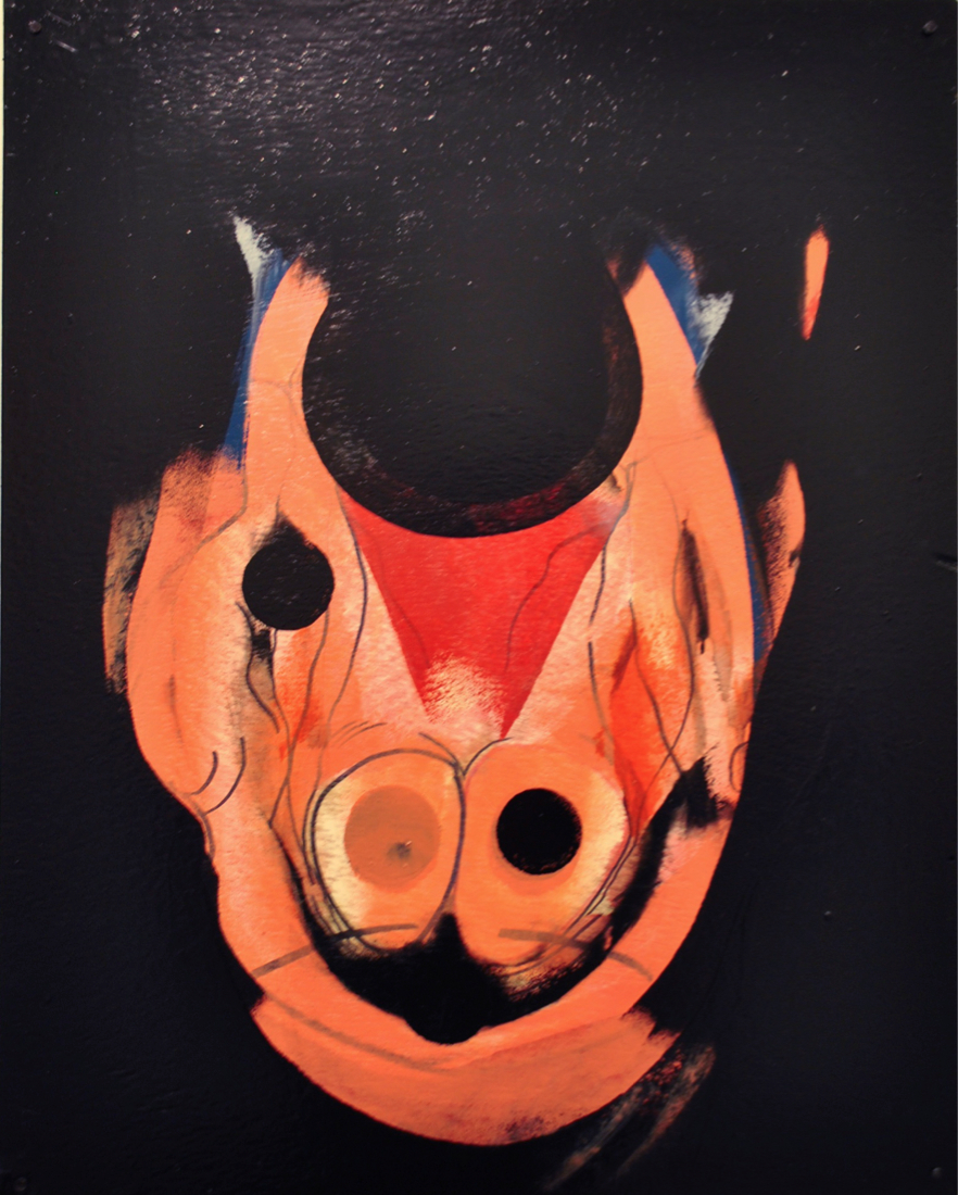 Vocals (Follow the dots), 2017, enamel paint on wooden panels, 50 x 40 cm