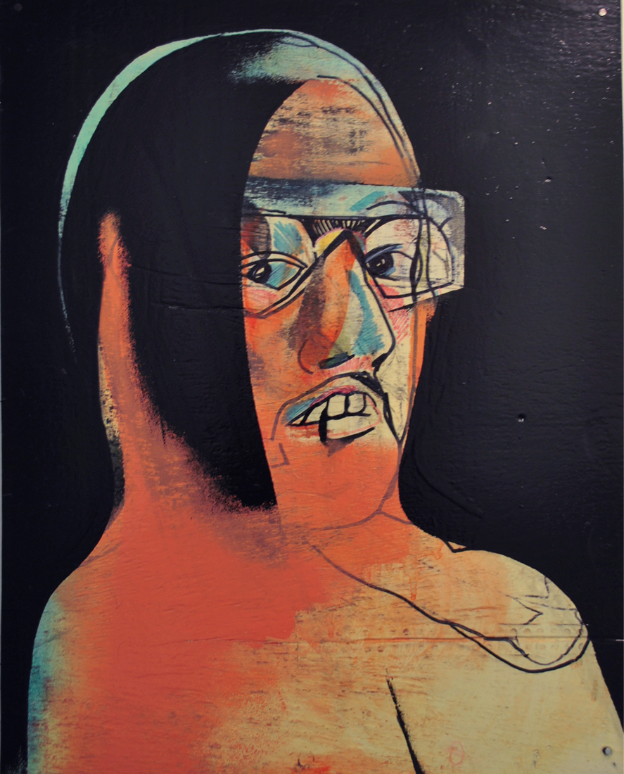 Vocals (Follow the dots), 2017, enamel paint on wooden panels, 50 x 40 cm