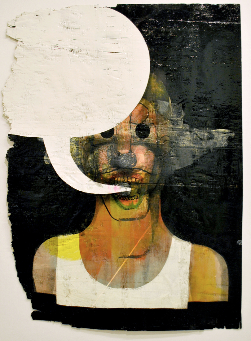 Vocal II, 2017, enamel paint on wood panel, 90 x 65 cm