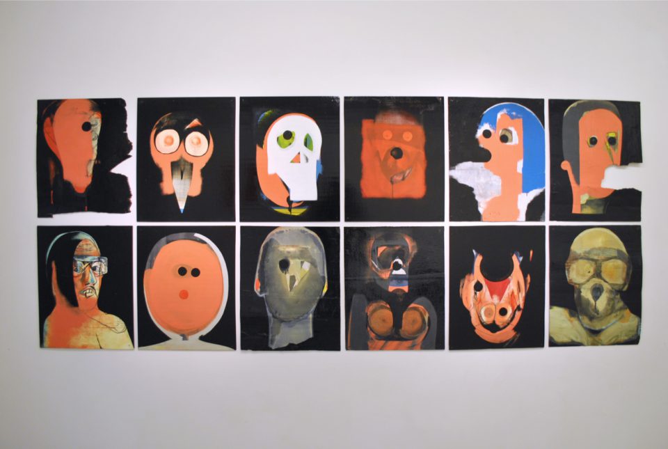 Vocals (Follow the dots), 2017, enamel paint on wooden panels, 50 x 40 cm each  