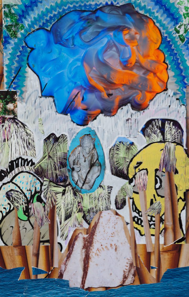 Your Old's Flat's Dreaming, 2017, archival pigment print, acrylic paint, oil pastel, 121 x 82 cm