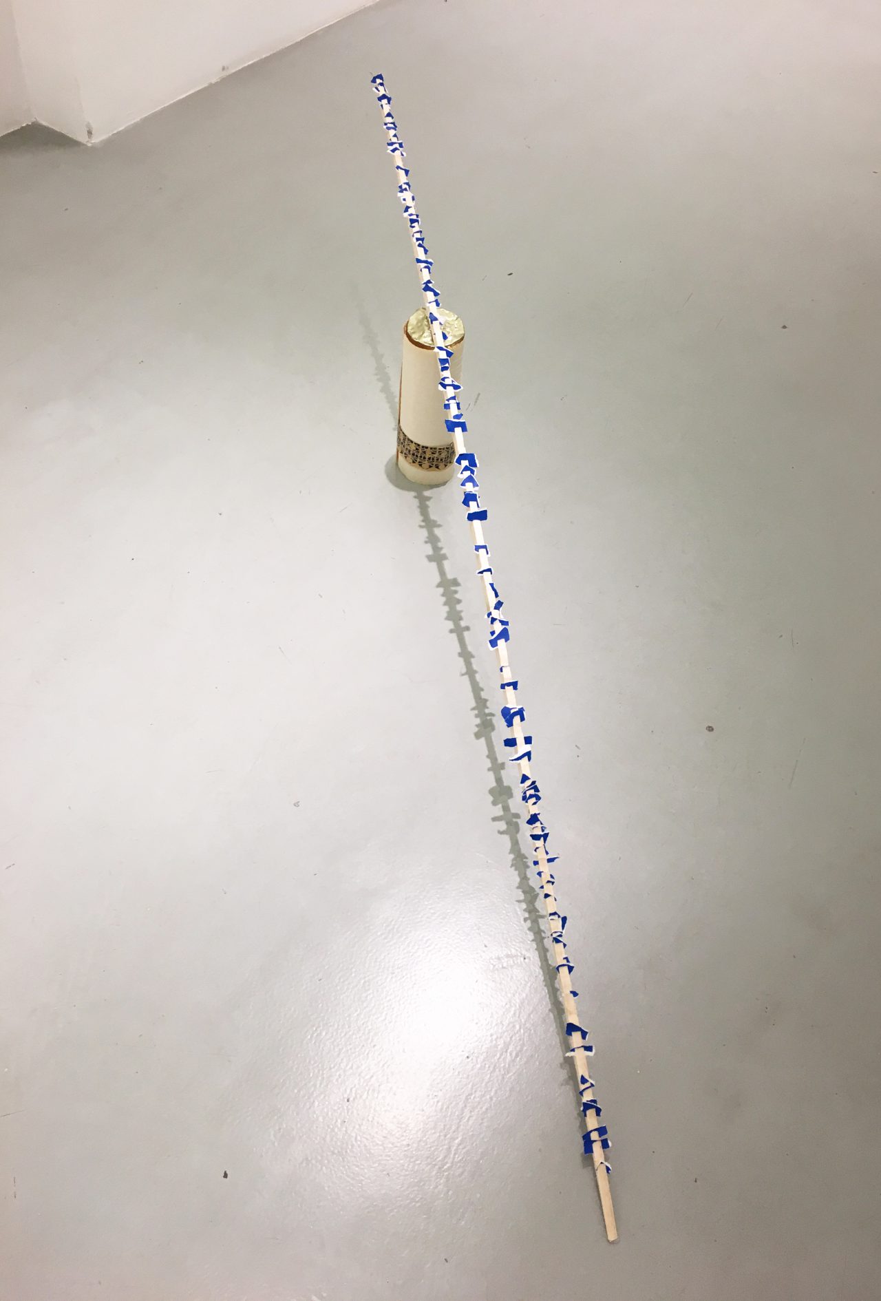 Sykamnia, 2018, balsa, paper, ink on paper, tin 10 x 179 x 34 cm