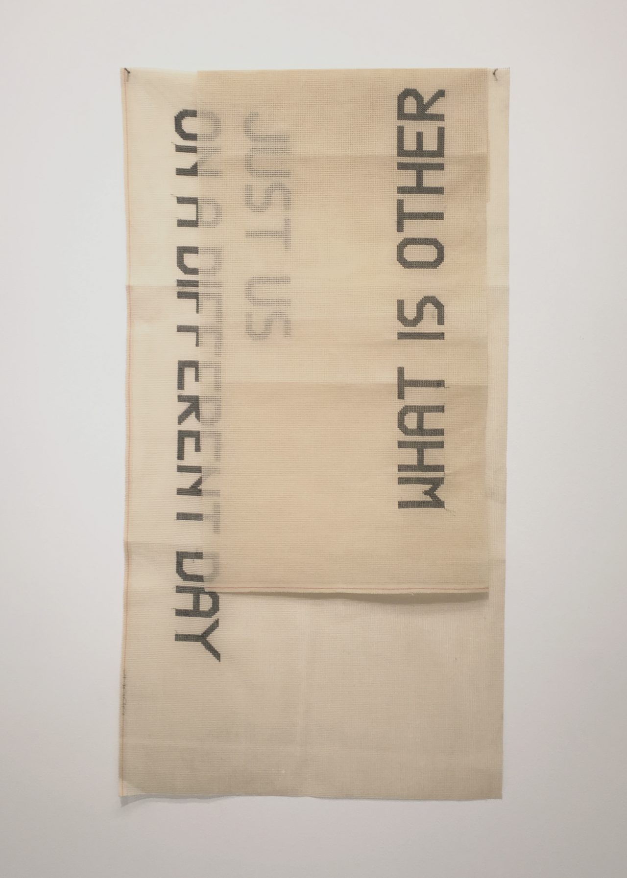 What is Other, 2018,
DMC thread on canvas,
37 x 69,5 cm