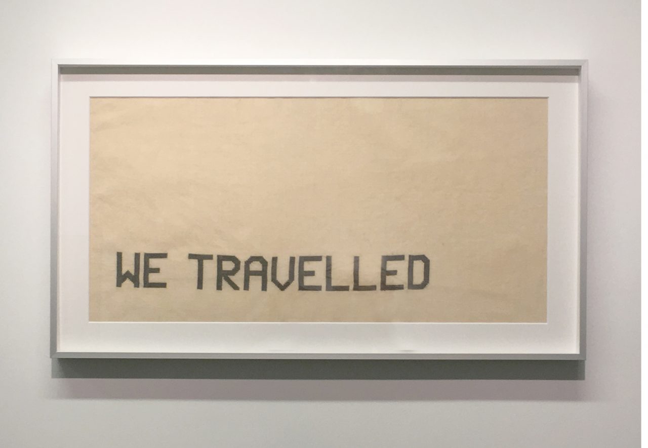 We Travelled, 2018,
DMC thread on canvas
34,5 x 61,5 x 4 cm (framed)