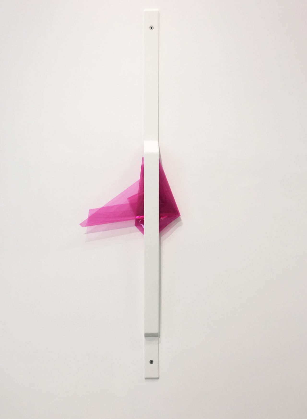 Annealing Point exercise #2, 2016, theater lighting gels, metal, 100 x 15 x 7 cm
