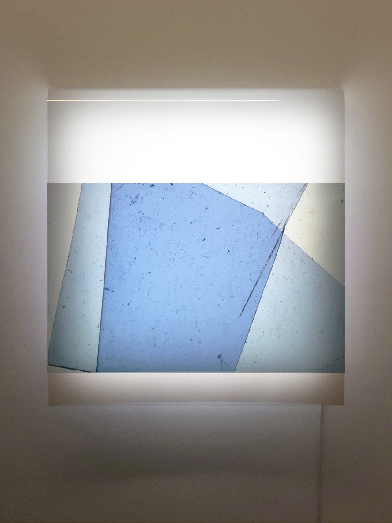 A few notes for the day that is gone, 2014-2018, duratrans print, metal, light panel, 65 x 70 x 10 cm 
