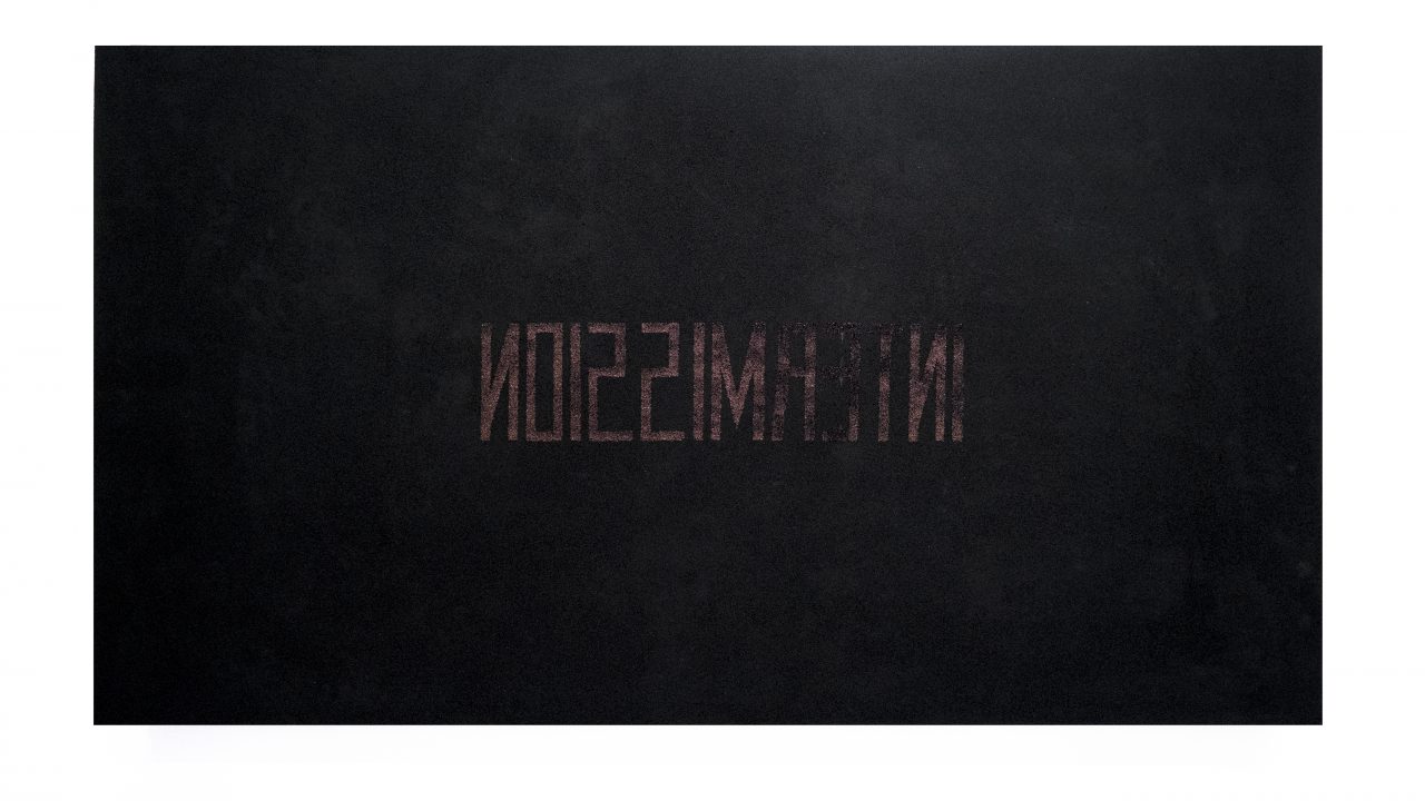 Intermission, 2018, sponge foam, drawing ink, typographic ink, 160 x 90 x 7 cm