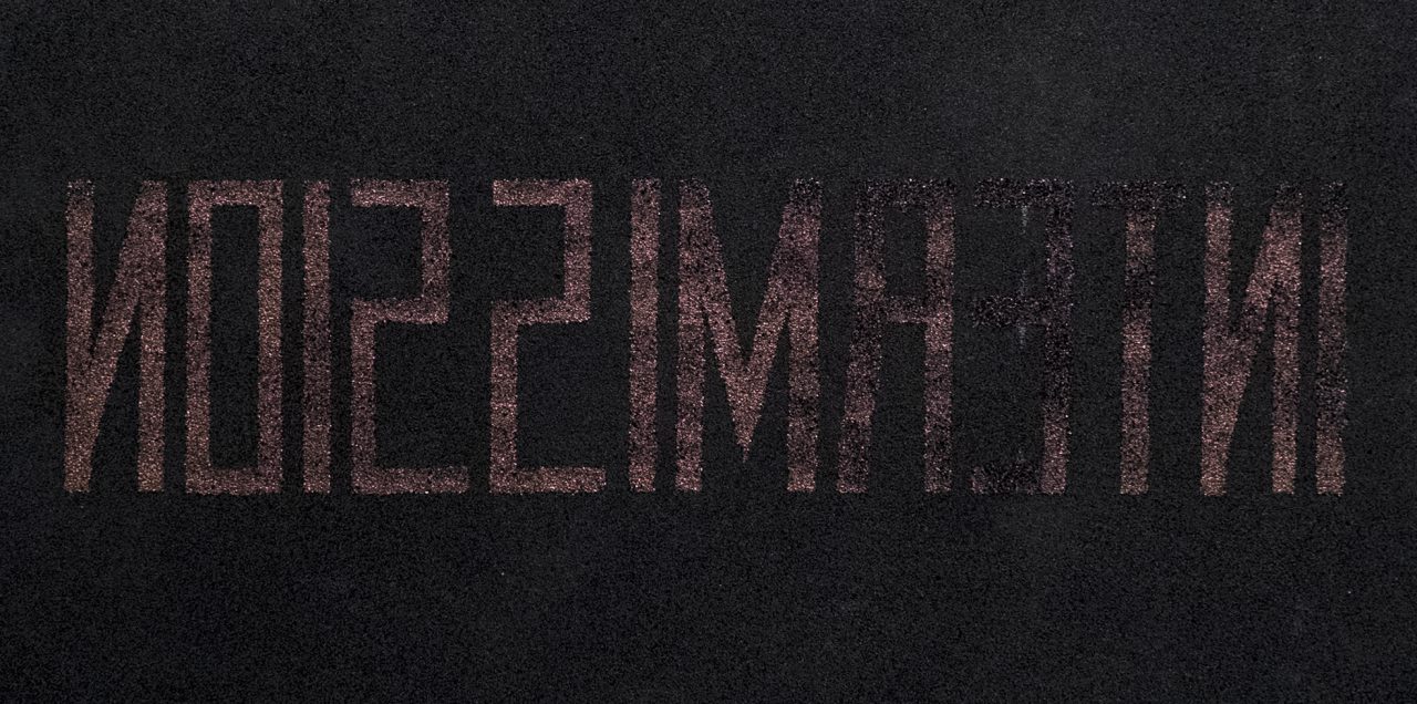 Ιntermission, 2018, sponge foam, drawing ink, typographic ink, 160 x 90 x 7 cm (detail)