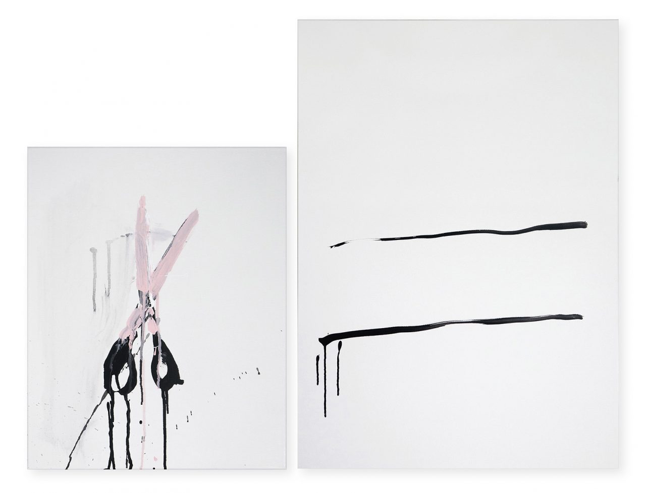 Scissor, 2018, acrylics on canvas, archival paper, 93x70cm 